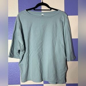 NWOT American Apparel Oversized Long Crop Tee in Faded Light Blue